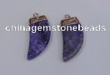 NGP4002 15*30mm - 16*35mm horn druzy quartz gemstone pendants