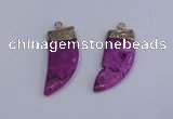 NGP4003 15*30mm - 16*35mm horn druzy quartz gemstone pendants