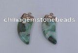 NGP4005 15*30mm - 16*35mm horn druzy quartz gemstone pendants