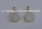 NGP4008 15*16mm freeform druzy quartz gemstone pendants