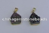 NGP4009 15*16mm freeform druzy quartz gemstone pendants