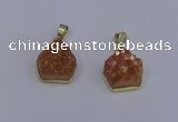 NGP4010 15*16mm freeform druzy quartz gemstone pendants
