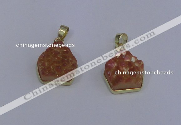 NGP4010 15*16mm freeform druzy quartz gemstone pendants