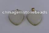 NGP4021 20*20mm heart druzy quartz gemstone pendants