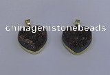 NGP4023 20*20mm heart druzy quartz gemstone pendants