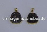 NGP4028 18*19mm freeform druzy quartz gemstone pendants