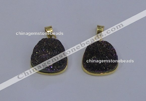 NGP4028 18*19mm freeform druzy quartz gemstone pendants