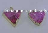 NGP4048 25*30mm – 30*35mm triangle druzy quartz pendants