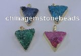 NGP4055 25*30mm – 30*35mm triangle druzy quartz pendants