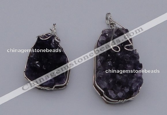 NGP4072 25*30mm – 30*40mm freeform amethyst gemstone pendants