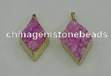 NGP4076 25*35mm - 28*40mm diamond druzy quartz pendants