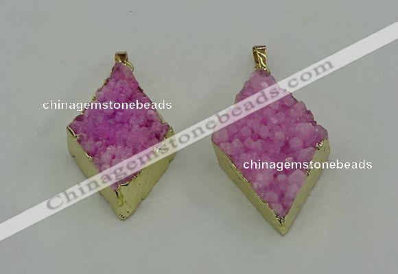 NGP4076 25*35mm - 28*40mm diamond druzy quartz pendants