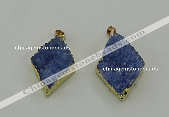 NGP4078 25*35mm - 28*40mm diamond druzy quartz pendants