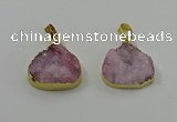 NGP4084 18*22mm - 20*24mm flat teardrop druzy quartz pendants