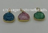 NGP4088 18*22mm - 20*24mm flat teardrop druzy quartz pendants