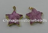 NGP4093 30*32mm - 32*35mm star druzy quartz pendants wholesale