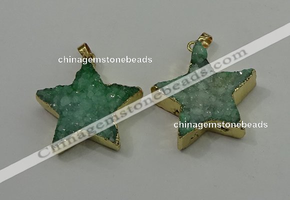 NGP4095 30*32mm - 32*35mm star druzy quartz pendants wholesale