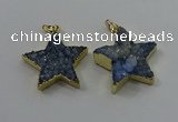 NGP4096 30*32mm - 32*35mm star druzy quartz pendants wholesale