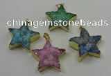 NGP4098 30*32mm - 32*35mm star druzy quartz pendants wholesale