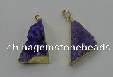 NGP4102 22*35mm - 24*40mm triangle druzy quartz pendants wholesale