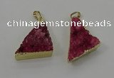 NGP4103 22*35mm - 24*40mm triangle druzy quartz pendants wholesale