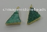 NGP4105 22*35mm - 24*40mm triangle druzy quartz pendants wholesale