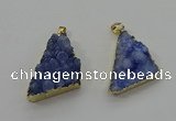 NGP4106 22*35mm - 24*40mm triangle druzy quartz pendants wholesale