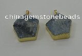 NGP4117 28*28mm - 30*30mm pentagon druzy quartz pendants wholesale