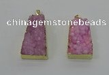 NGP4124 22*35mm - 24*40mm trapezoid druzy quartz pendants wholesale