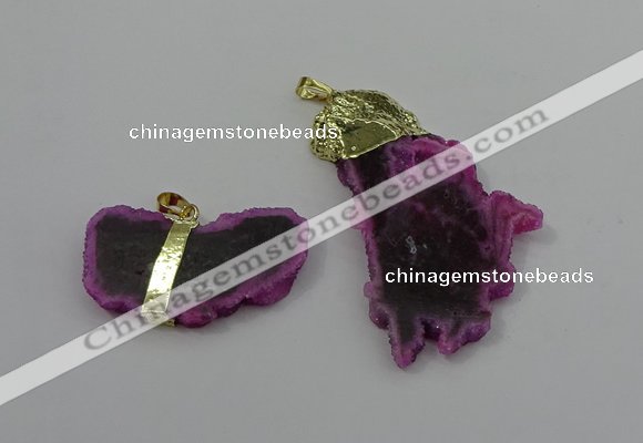 NGP4133 25*35mm - 40*50mm freeform druzy quartz pendants wholesale