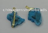 NGP4134 25*35mm - 40*50mm freeform druzy quartz pendants wholesale