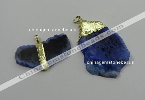 NGP4136 25*35mm - 40*50mm freeform druzy quartz pendants wholesale