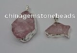 NGP4140 20*30mm - 35*45mm freeform rose quartz pendants wholesale