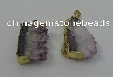 NGP4143 25*30mm - 30*35mm freeform druzy amethyst pendants