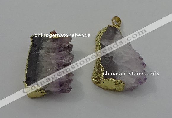 NGP4143 25*30mm - 30*35mm freeform druzy amethyst pendants