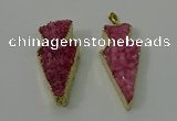 NGP4156 20*45mm - 22*48mm arrowhead druzy quartz pendants