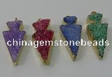 NGP4160 20*45mm - 22*48mm arrowhead druzy quartz pendants