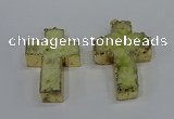 NGP4173 30*48mm - 32*50mm cross druzy quartz pendants wholesale