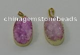 NGP4186 18*25mm - 18*28mm oval druzy quartz pendants wholesale