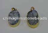 NGP4189 18*25mm - 18*28mm oval druzy quartz pendants wholesale