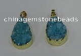 NGP4196 18*25mm - 18*28mm flat teardrop druzy quartz pendants