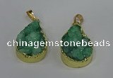 NGP4197 18*25mm - 18*28mm flat teardrop druzy quartz pendants