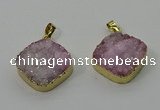 NGP4214 20mm - 22mm diamond druzy quartz pendants wholesale