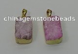 NGP4224 16*25mm - 18*25mm rectangle druzy quartz pendants wholesale