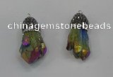 NGP4298 10*30mm - 15*45mmmm nuggets plated quartz pendants