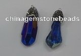 NGP4299 10*30mm - 15*45mmmm nuggets plated quartz pendants