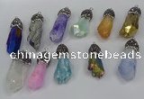 NGP4302 10*30mm - 15*45mmmm nuggets plated quartz pendants