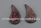 NGP4307 20*40mm - 25*50mm wing-shaped druzy quartz pendants