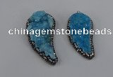 NGP4317 20*40mm - 25*50mm wing-shaped druzy quartz pendants