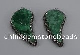 NGP4318 20*40mm - 25*50mm wing-shaped druzy quartz pendants